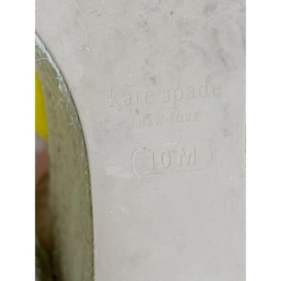 Kate Spade Tenley Espadrille Wedge Mule Platform Sandal Yellow Leather sz(10) - Picture 9 of 9